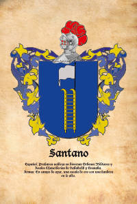 Escudo heráldico del apellido SANTANO