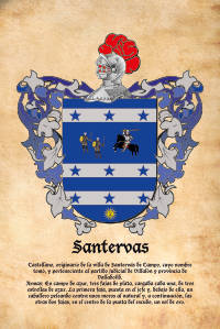 Escudo heráldico del apellido SANTERVAS