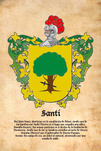 Escudo heráldico del apellido SANTI