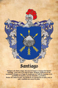 Escudo heráldico del apellido SANTIAGO