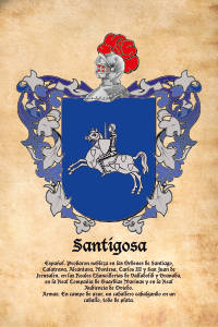 Escudo heráldico del apellido SANTIGOSA