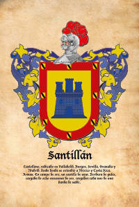 Escudo heráldico del apellido SANTILLAN