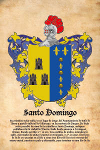 Escudo heráldico del apellido SANTO DOMINGO