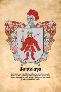 Escudo heráldico del apellido SANTOLAYA