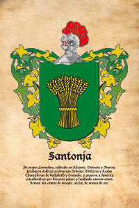 Escudo heráldico del apellido SANTONJA