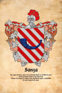 Escudo heráldico del apellido SANZA