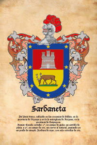 Escudo heráldico del apellido SARDANETA