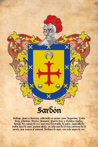 Escudo heráldico del apellido SARDON