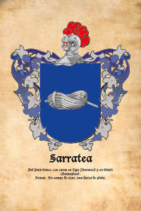 Escudo heráldico del apellido SARRATEA