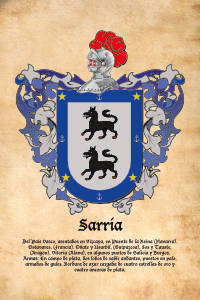 Escudo heráldico del apellido SARRIA