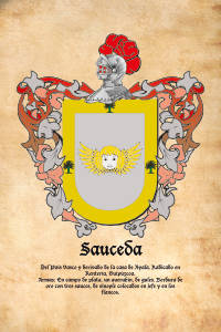 Escudo heráldico del apellido SAUCEDA