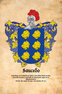 Escudo heráldico del apellido SAUCEDO