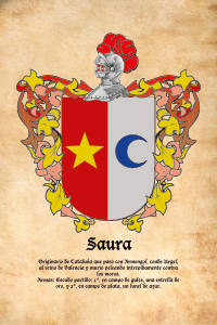 Escudo heráldico del apellido SAURA