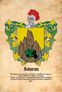 Escudo heráldico del apellido Sauras