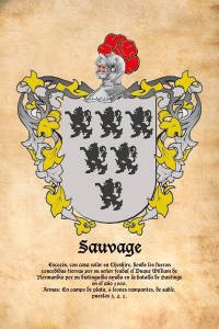 Escudo heráldico del apellido SAUVAGE
