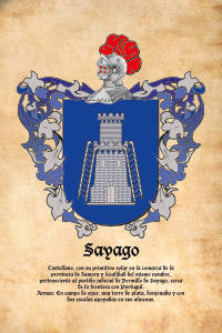 Escudo heráldico del apellido SAYAGO