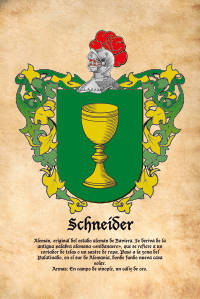 Escudo heráldico del apellido SCHNEIDER