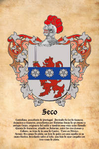 Escudo heráldico del apellido SECO