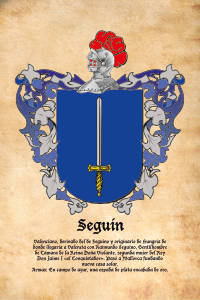 Escudo heráldico del apellido Seguín