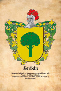Escudo heráldico del apellido SERBÁN
