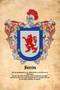 Escudo heráldico del apellido SERON