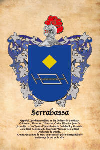 Escudo heráldico del apellido SERRABASSA