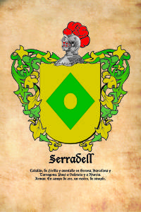 Escudo heráldico del apellido SERRADELL