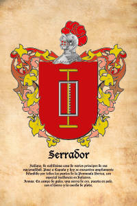 Escudo heráldico del apellido SERRADOR