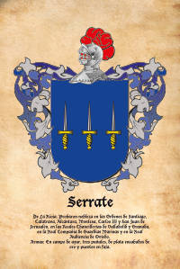 Escudo heráldico del apellido SERRATE
