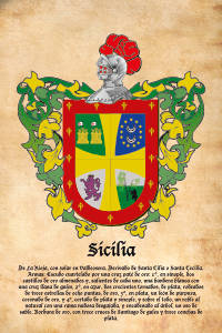 Escudo heráldico del apellido SICILIA