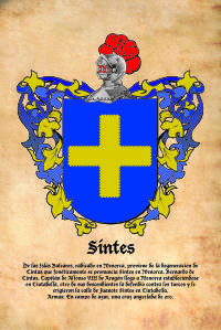 Escudo heráldico del apellido SINTES