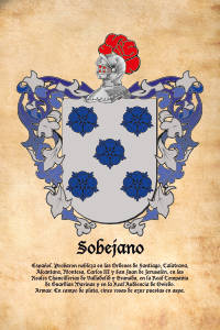 Escudo heráldico del apellido SOBEJANO