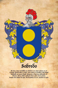 Escudo heráldico del apellido Sobredo