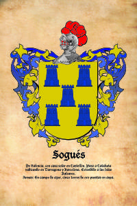 Escudo heráldico del apellido SOGUÉS