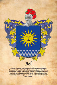 Escudo heráldico del apellido SOL