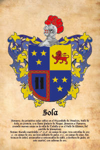 Escudo heráldico del apellido SOLA