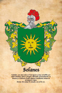 Escudo heráldico del apellido SOLANES