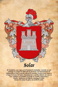 Escudo heráldico del apellido SOLAR