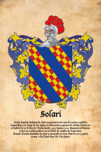 Escudo heráldico del apellido SOLARI
