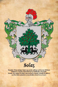 Escudo heráldico del apellido SOLAZ