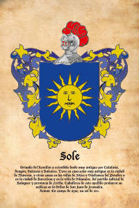 Escudo heráldico del apellido SOLE