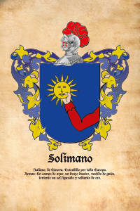 Escudo heráldico del apellido SOLIMANO