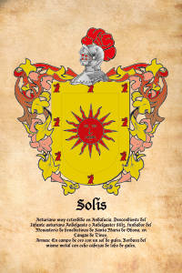 Escudo heráldico del apellido SOLIS