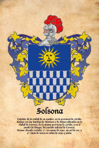 Escudo heráldico del apellido SOLSONA