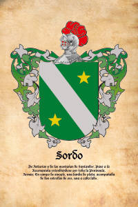 Escudo heráldico del apellido SORDO