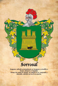 Escudo heráldico del apellido SORROSAL