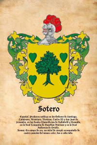 Escudo heráldico del apellido SOTERO