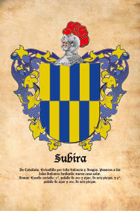 Escudo heráldico del apellido SUBIRA