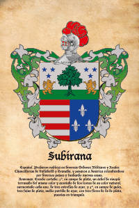 Escudo heráldico del apellido SUBIRANA