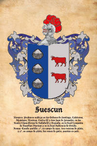 Escudo heráldico del apellido SUESCUN